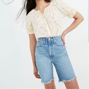 Madewell High-Rise Long Denim Shorts in Hedrick Wash